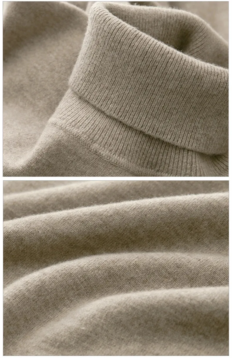 100% Pure Cashmere Wool Turtleneck Sweater