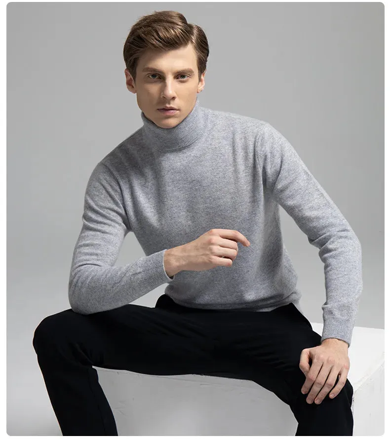 100% Pure Cashmere Wool Turtleneck Sweater