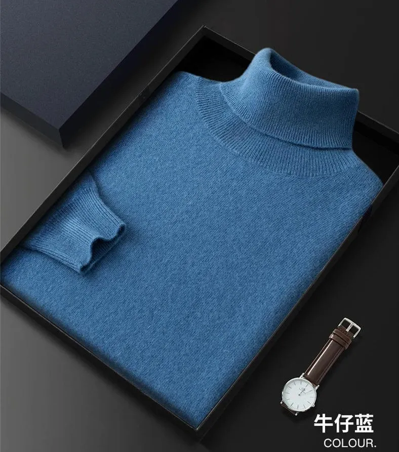 100% Pure Cashmere Wool Turtleneck Sweater