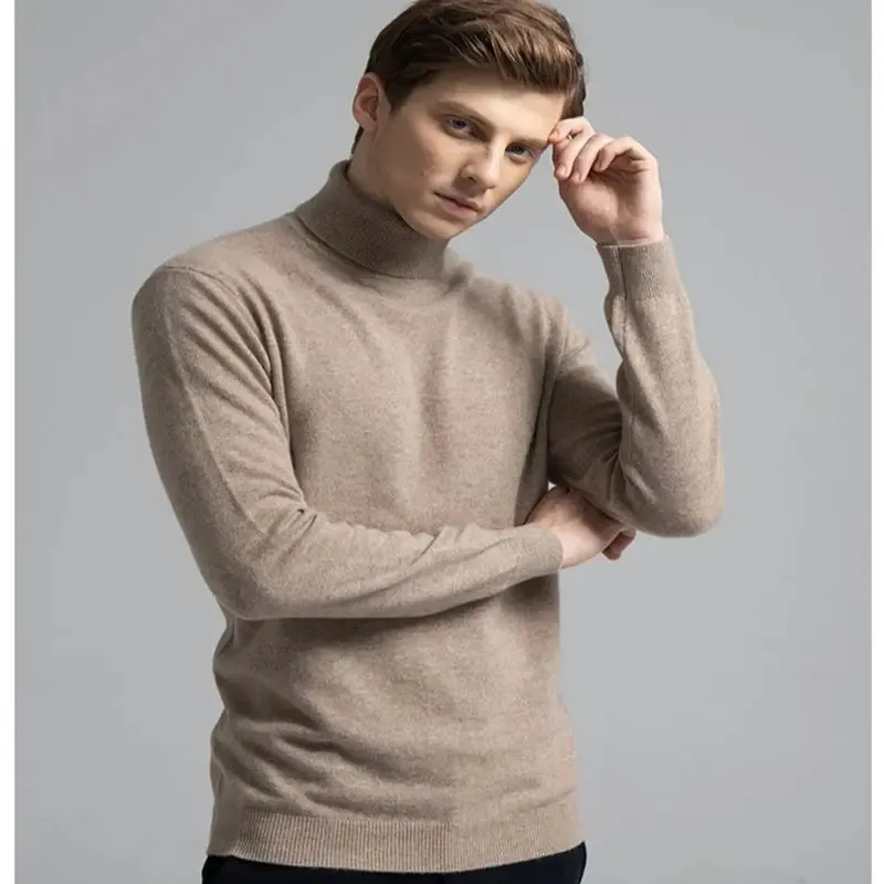 100% Pure Cashmere Wool Turtleneck Sweater