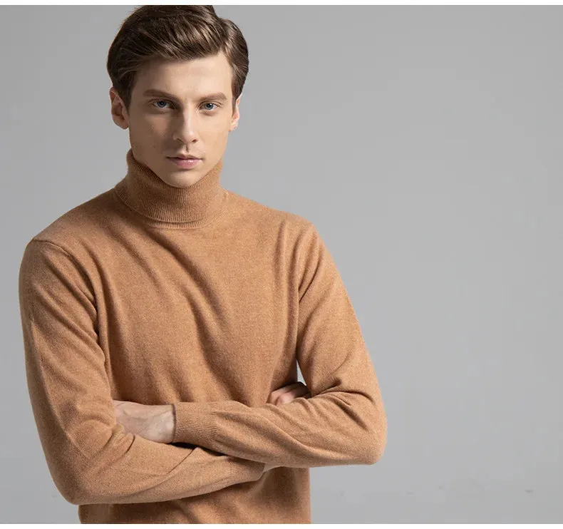 100% Pure Cashmere Wool Turtleneck Sweater