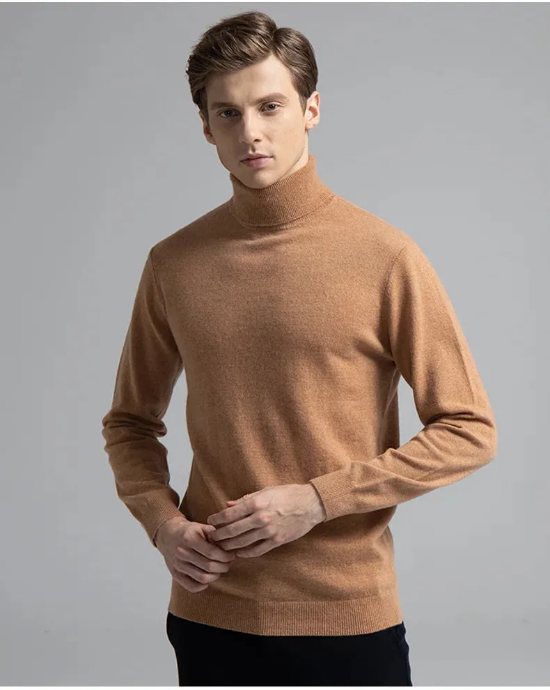 100% Pure Cashmere Wool Turtleneck Sweater