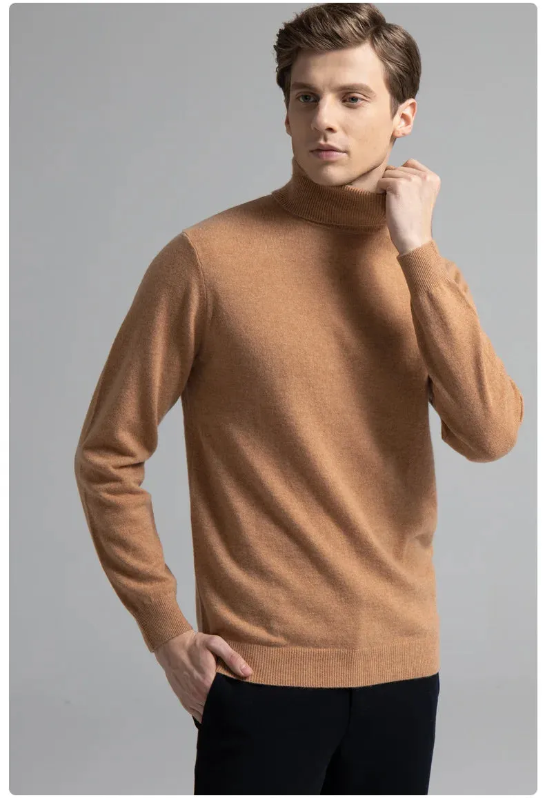 100% Pure Cashmere Wool Turtleneck Sweater