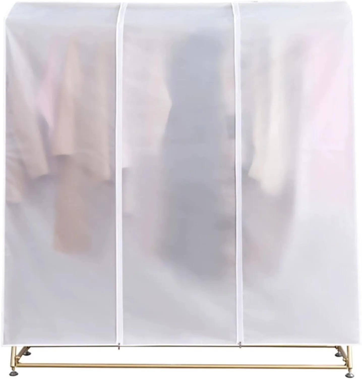 78.7x19.7x59.1 Inch Translucent Garment Bag, Water & Dust Proof Hanging Clothes Cover for Coats, Suits & Dresses