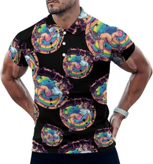 Active Roller Skating Rolling Mens Polo Shirts Quick Dry Short Sleeve T-shirts Slim Tennis Collared Tees Tops