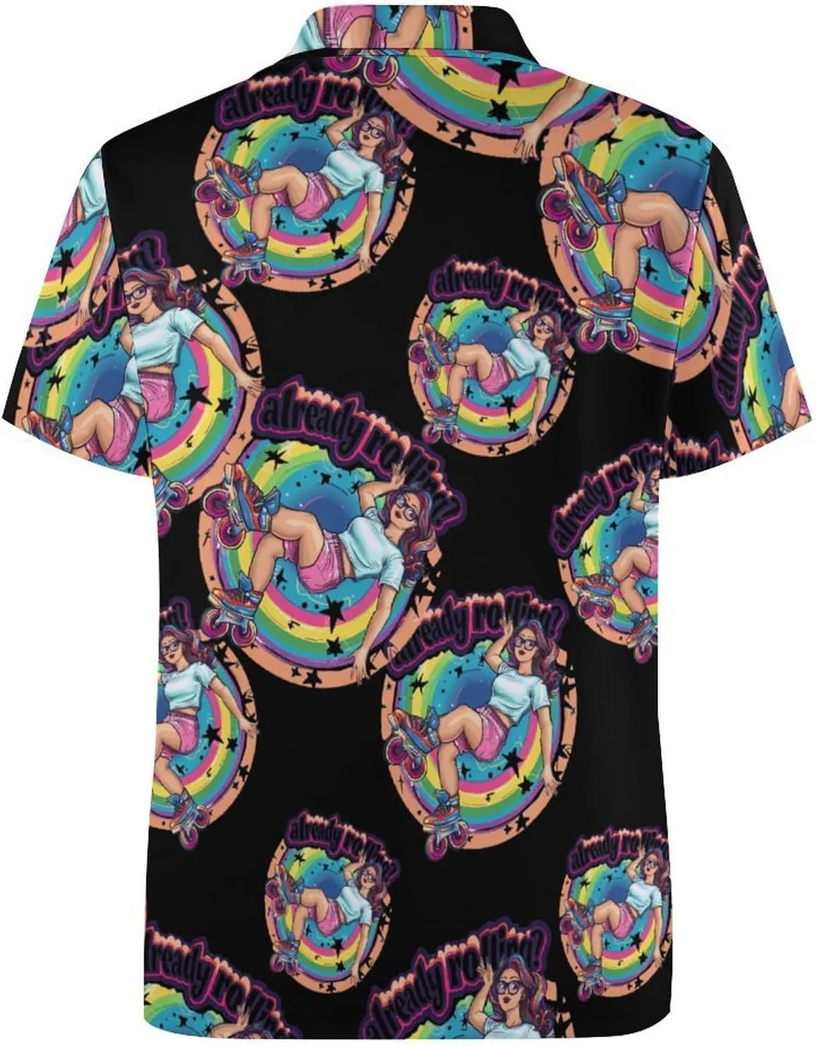 Active Roller Skating Rolling Mens Polo Shirts Quick Dry Short Sleeve T-shirts Slim Tennis Collared Tees Tops