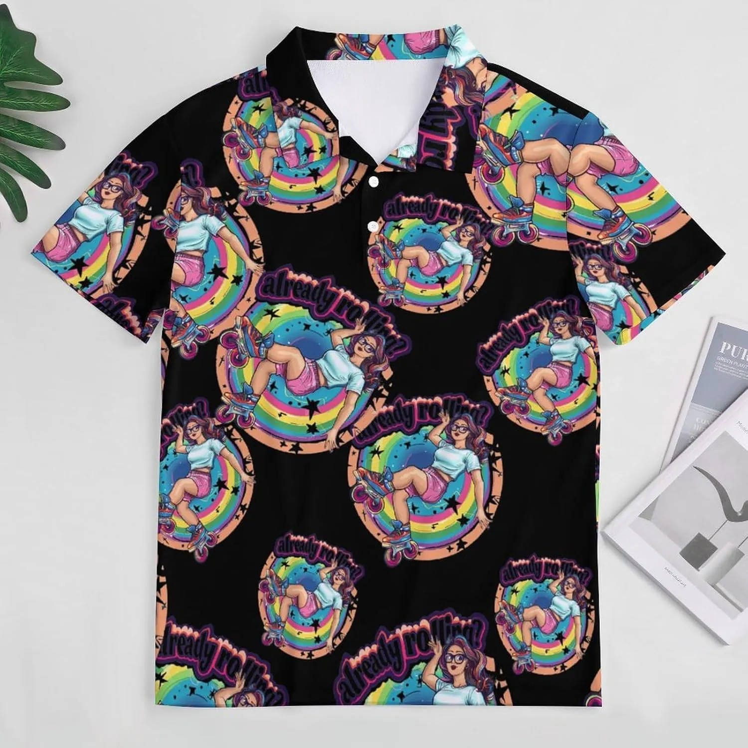 Active Roller Skating Rolling Mens Polo Shirts Quick Dry Short Sleeve T-shirts Slim Tennis Collared Tees Tops