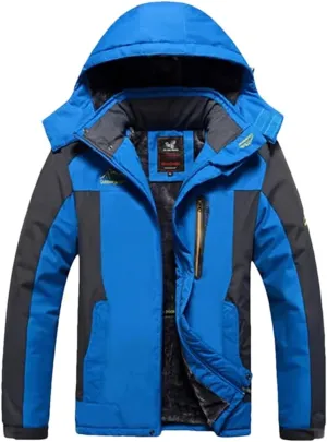 Adhdyuud Men Wool Liner Thicken Jacket Outwear Winter Cotton-Padded Windbreaker Parka Coat