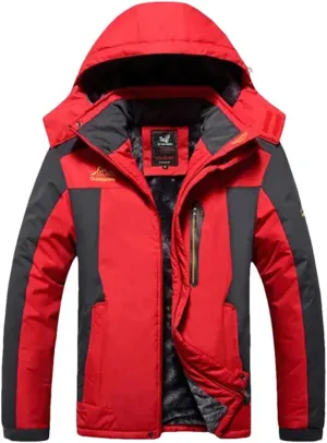 Adhdyuud Men Wool Liner Thicken Jacket Outwear Winter Cotton-Padded Windbreaker Parka Coat