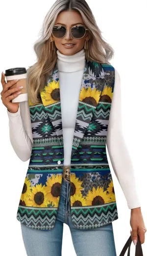 Aztec Vest Women,Western Vest For Women,Women Suit Vest,Sleeveless Blazers,S-5XL