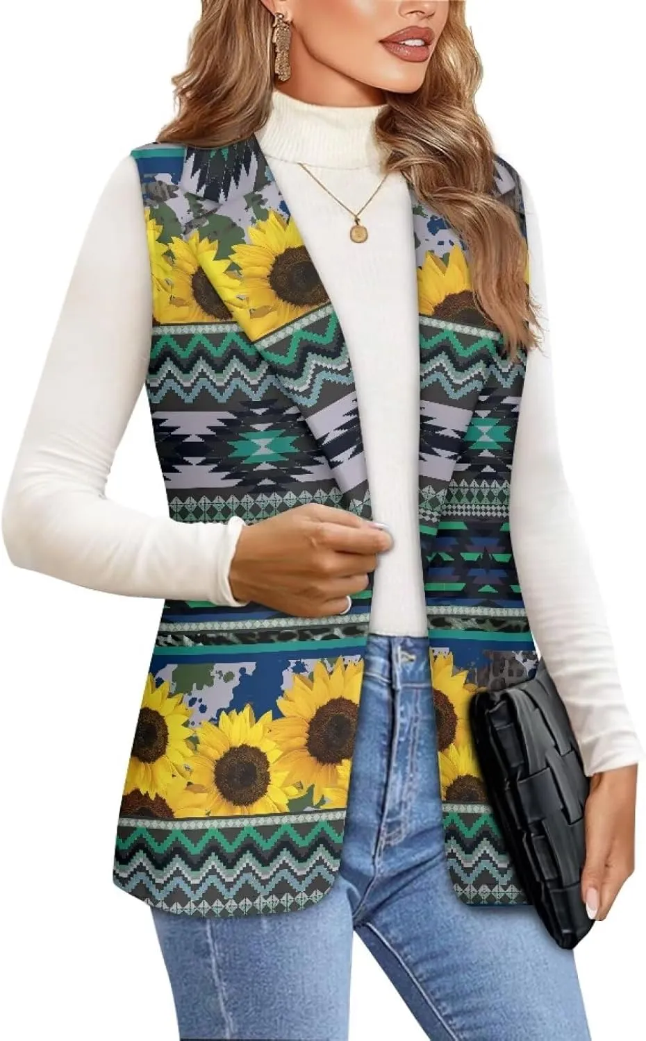 Aztec Vest Women,Western Vest For Women,Women Suit Vest,Sleeveless Blazers,S-5XL