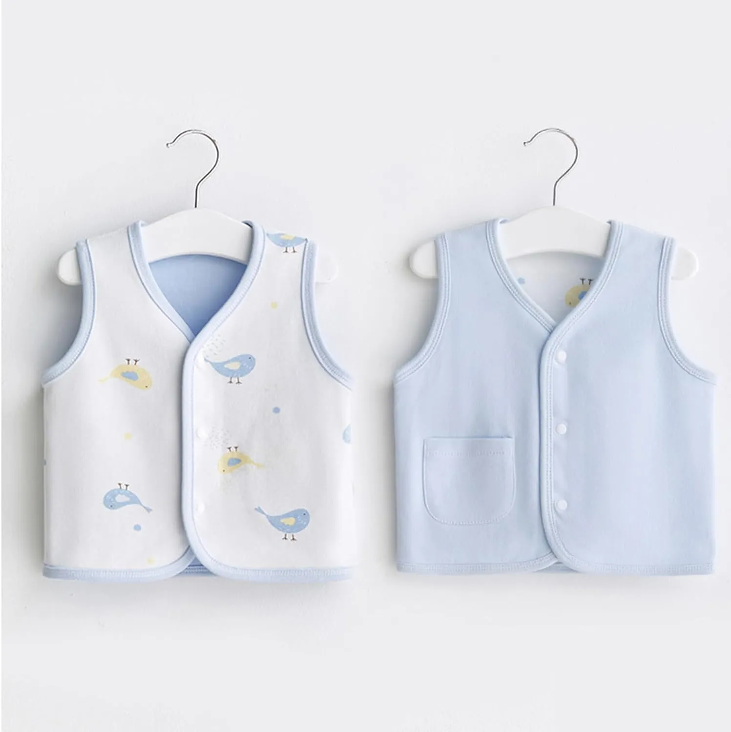 Baby Vest for Girls & Boys, Purcotton Toddler Reversible Vest for Spring & Autumn