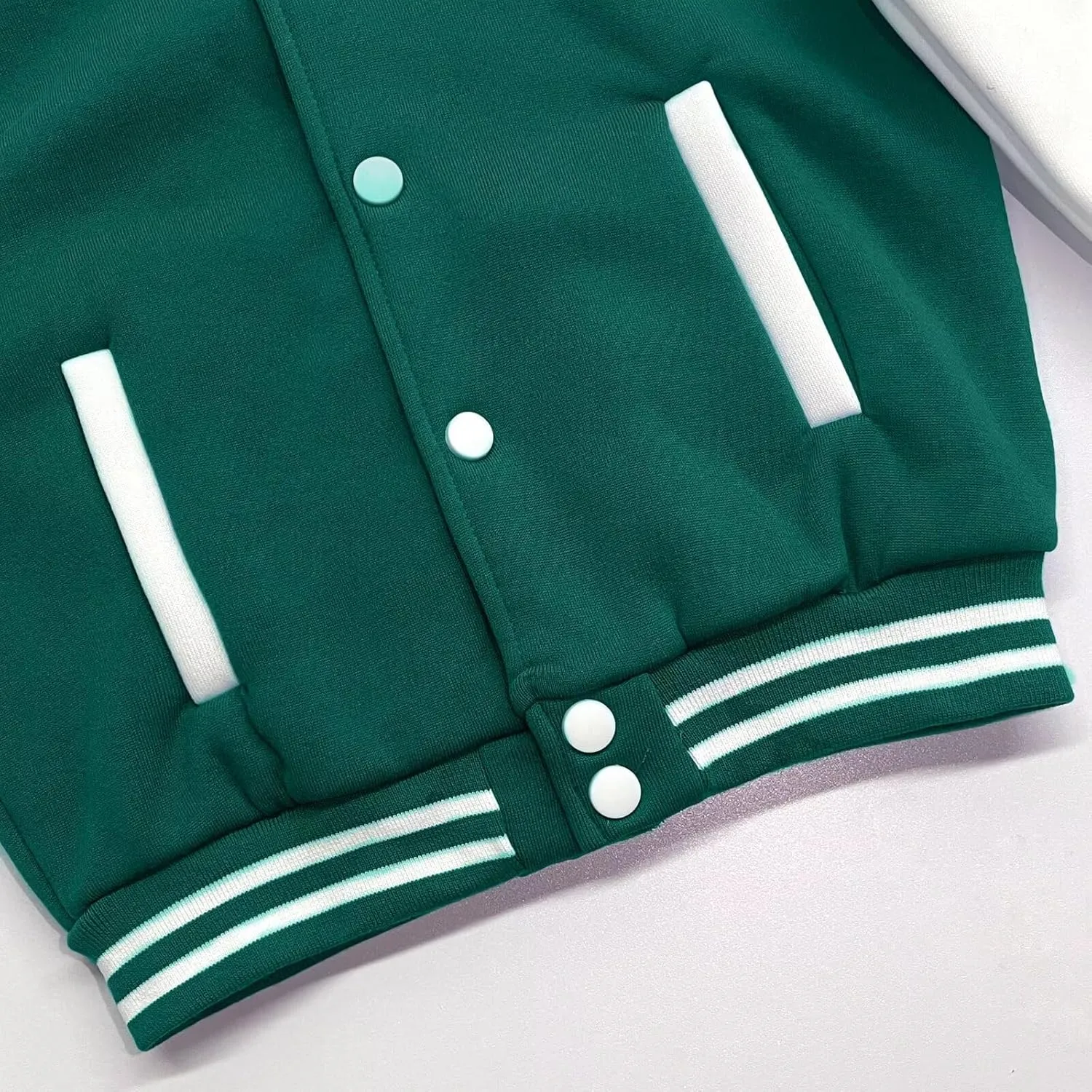 babyhealthy Kids Boys Varsity Jacket Baseball Jacket Casual Sport Cardigan Sweatshirt Youth 2-13 Year
