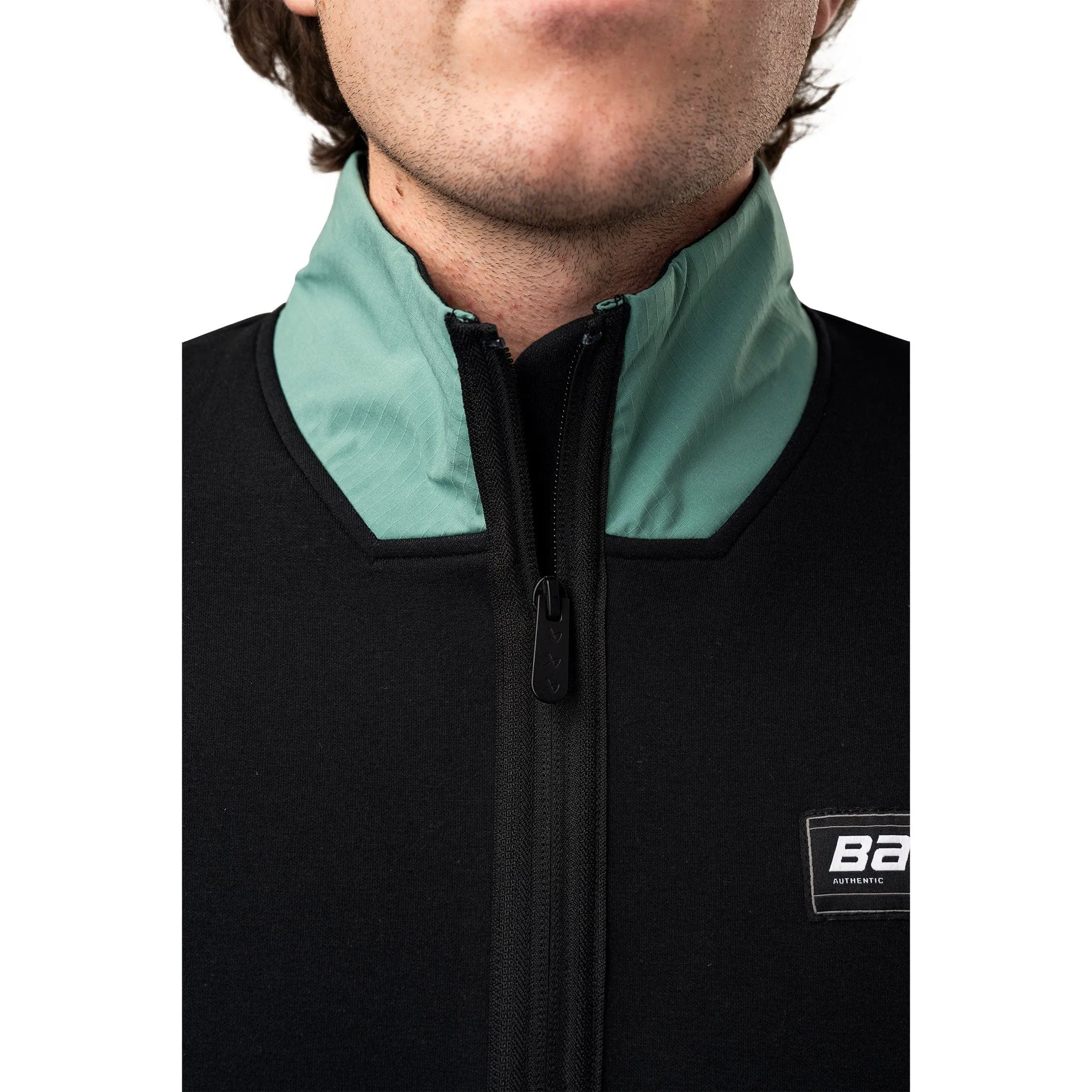 Bauer Knit Mix Half Zip - Black/Teal