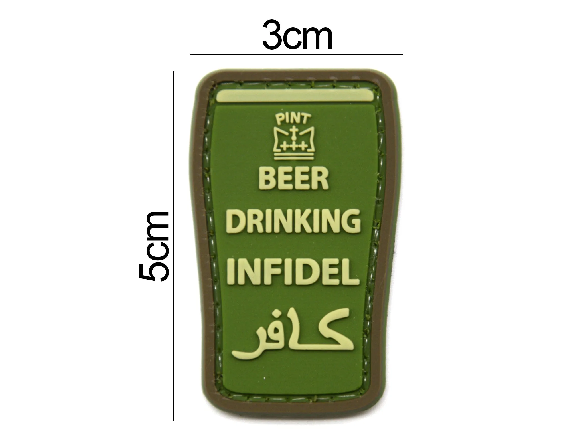 Beer Drinking Infidel Cup Patch Green