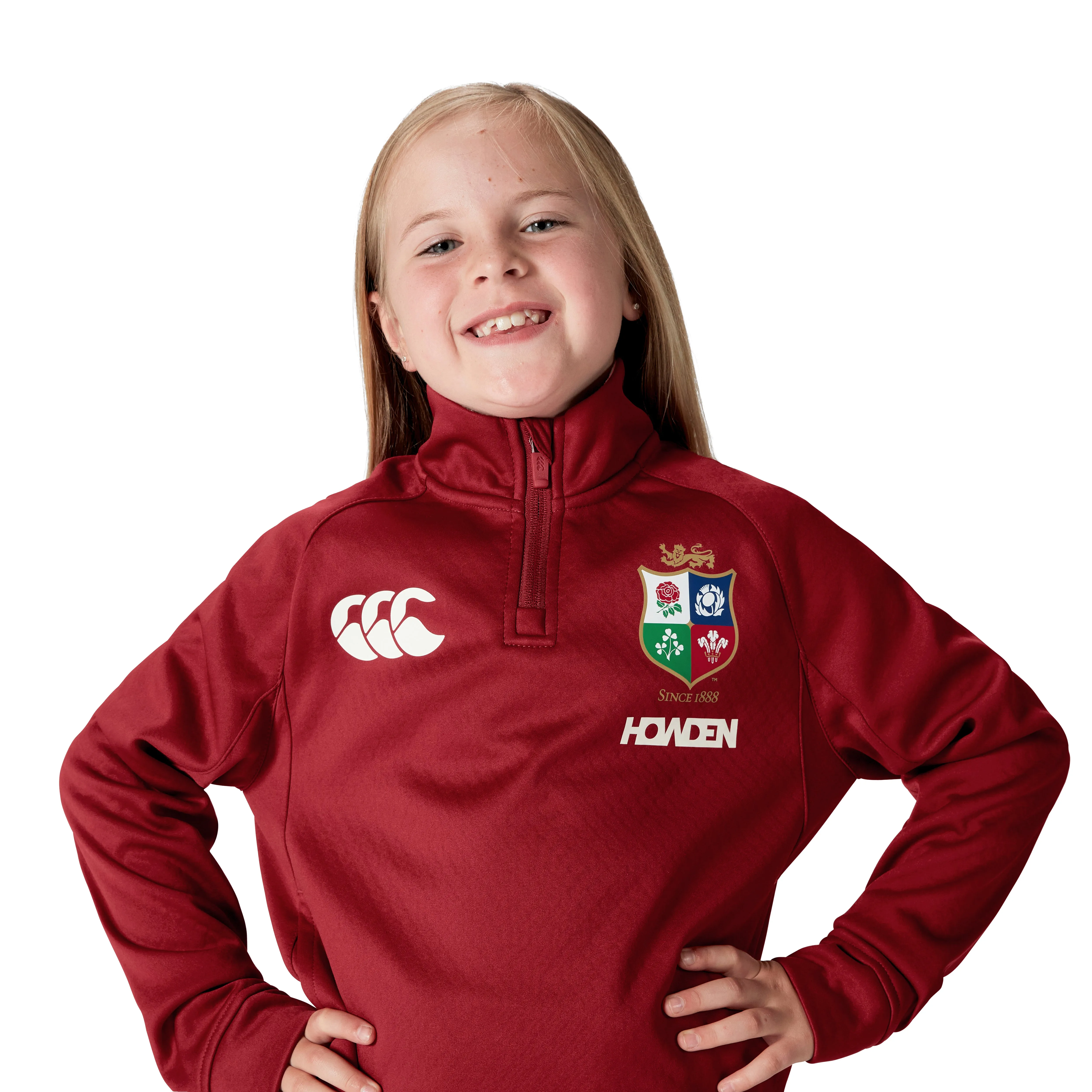 British & Irish Lions Kids Fleece ¼ Zip Red