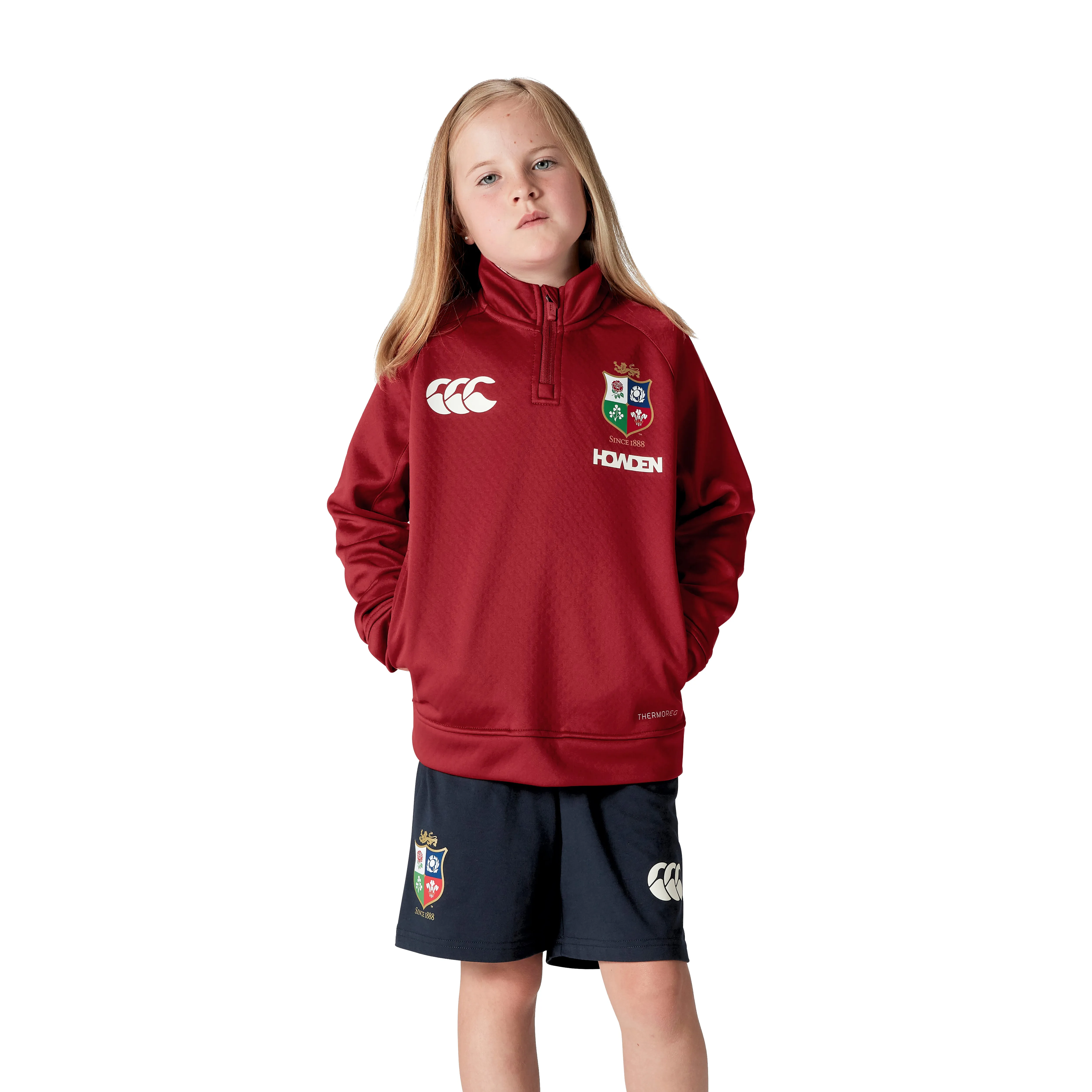 British & Irish Lions Kids Fleece ¼ Zip Red