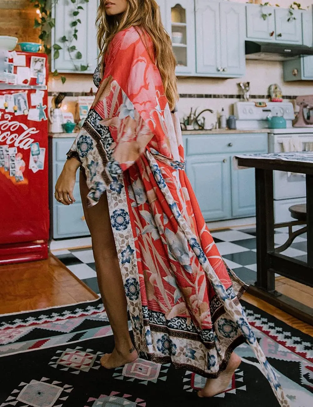 Bsubseach Beach Cover Ups for Women 2025 Kimonos Robe Cardigans Long Beach Dress Swimsuit Cover Up with Belt