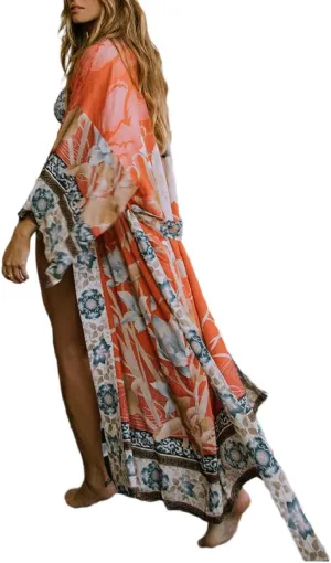 Bsubseach Beach Cover Ups for Women 2025 Kimonos Robe Cardigans Long Beach Dress Swimsuit Cover Up with Belt