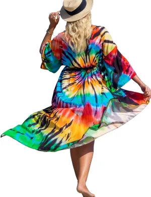 Bsubseach Beach Cover Ups for Women 2025 Kimonos Robe Cardigans Long Beach Dress Swimsuit Cover Up with Belt