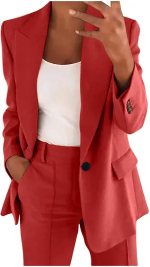Business Casual Outfits for Women Professional Pant Suits 2 Piece Office Outfit Work Blazer Set Women Dressy Suit 2024