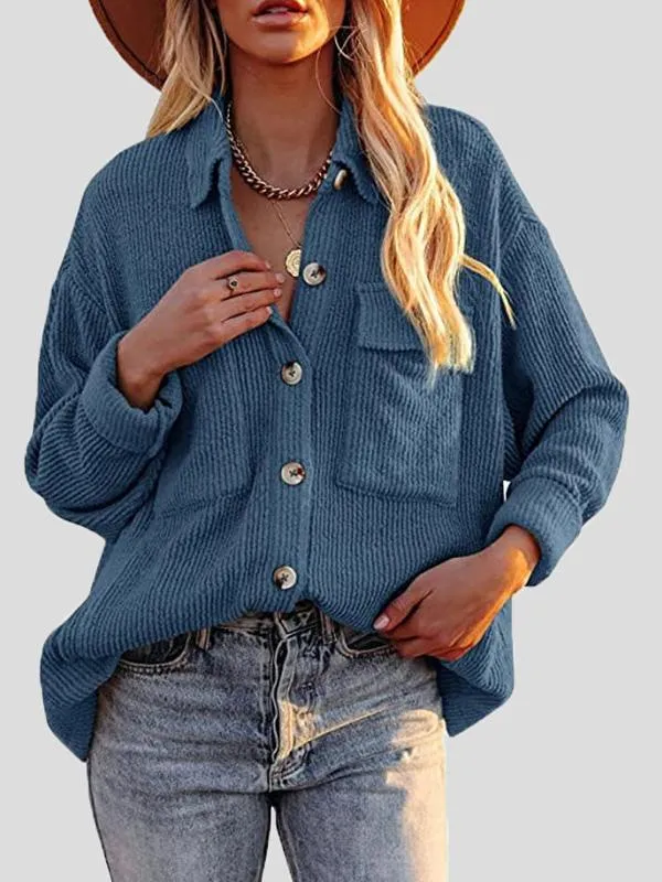 Button-Down Corduroy Top