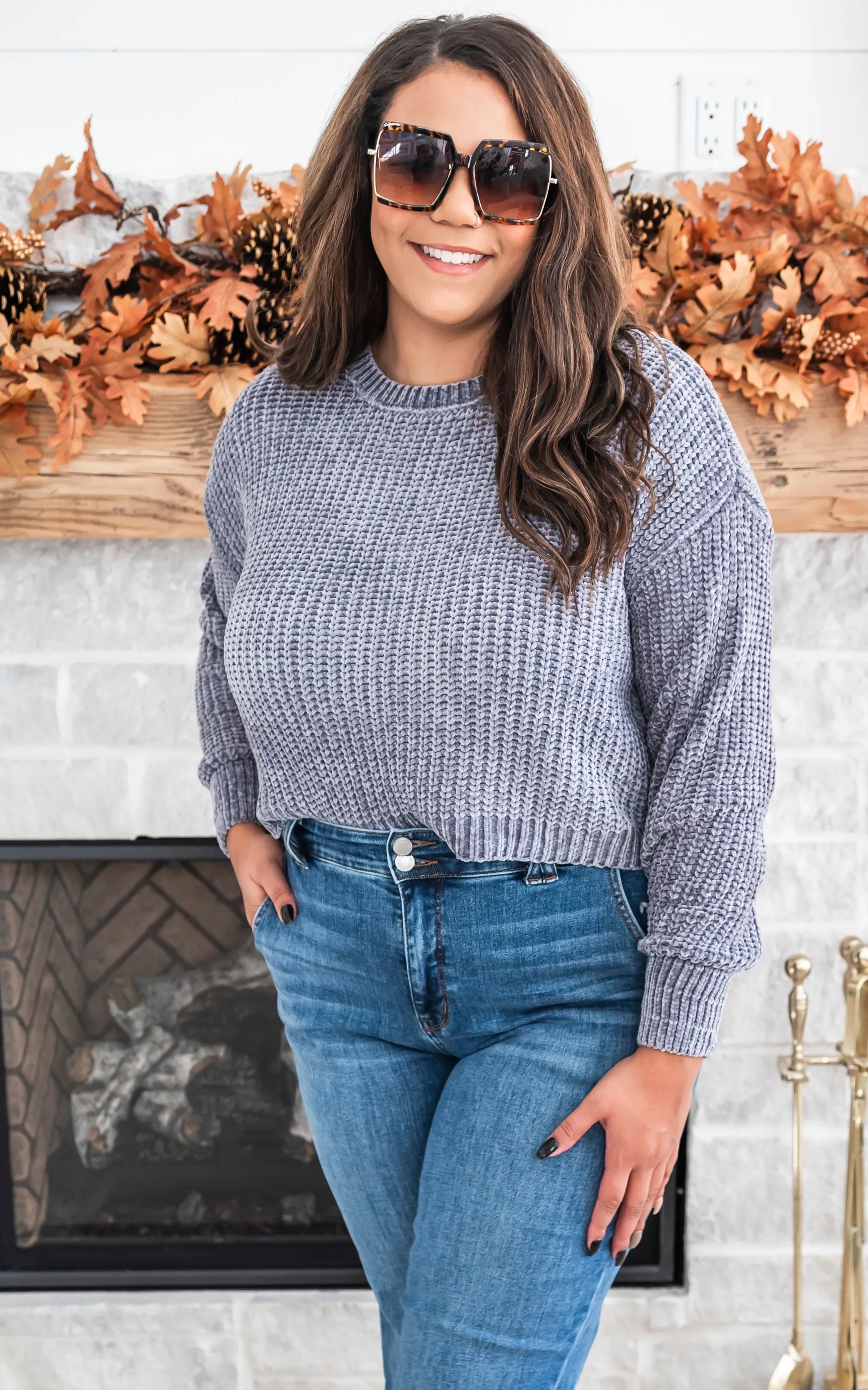 Chenille Cropped Sweater - Final Sale