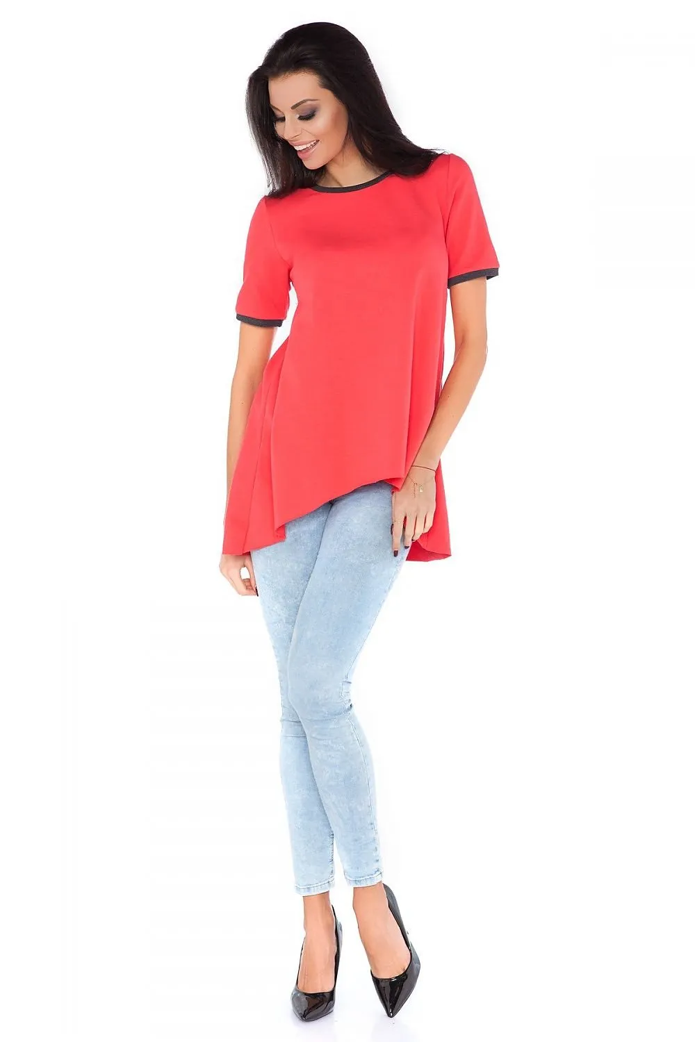 Chic Casual Short Sleeve Tunic Blouse