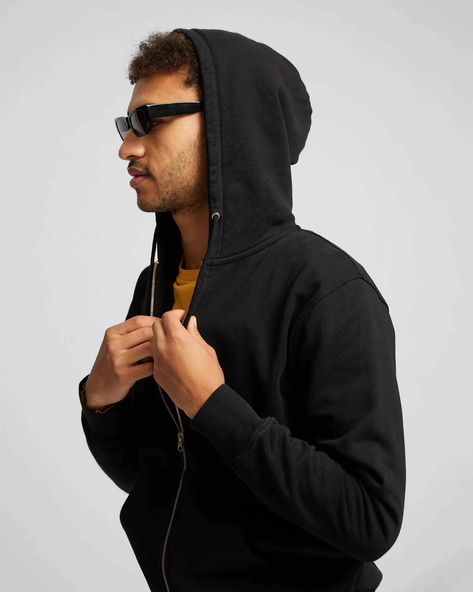 Classic Organic Zip Hood - Faded Black