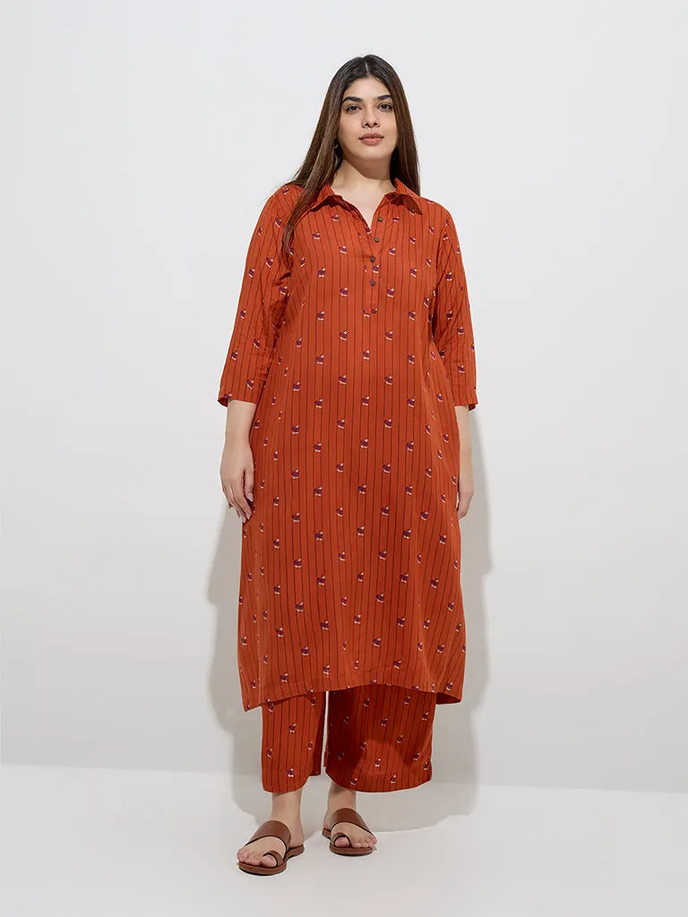 Diza Rust Striped Ethnic Pants