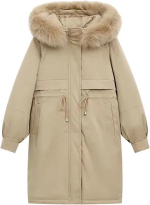 Down jacket women Boutique Winter Long Jackets Streetwear Baggy Thickening Warm Outwear Cotton Padded Coats