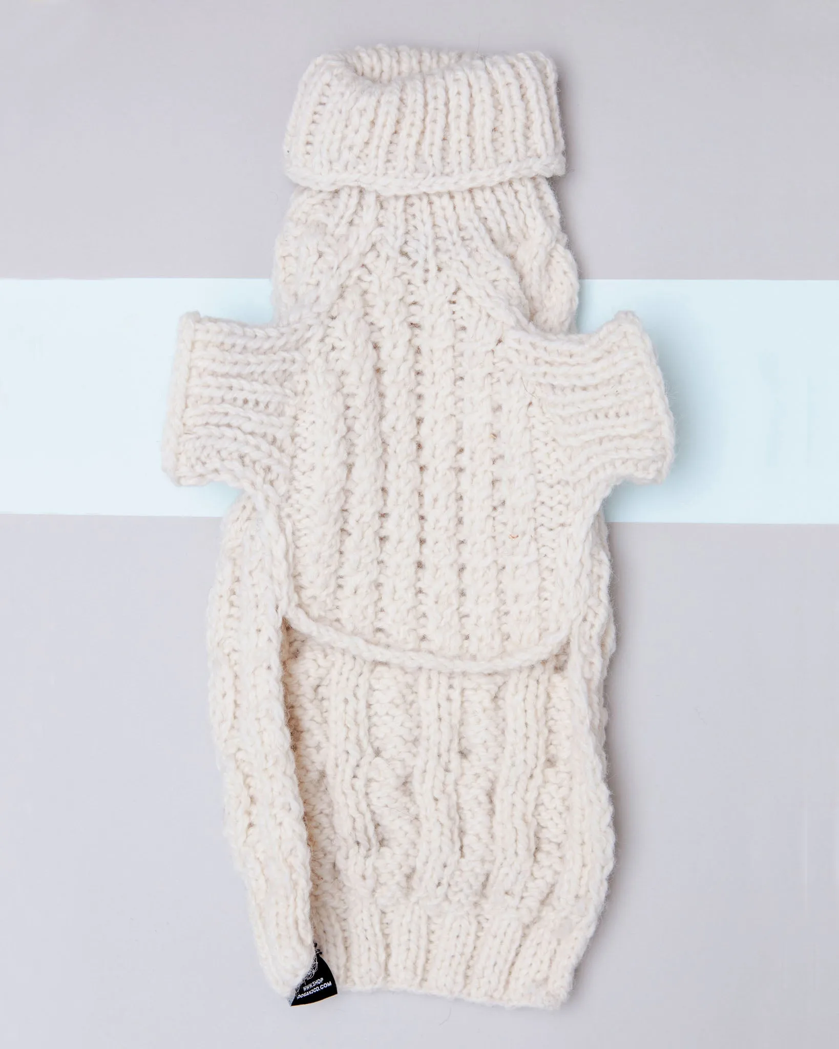 Downtown Roll Neck Dog Sweater in Natural