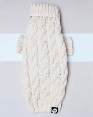 Downtown Roll Neck Dog Sweater in Natural
