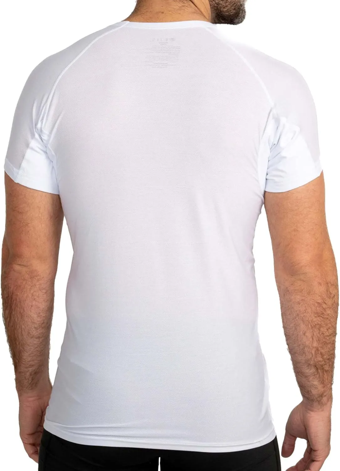 Ejis Mens Ultra Breathable V Neck Sweatproof Undershirt, Anti-Odor with Underarm Sweat Pads, Quick Dry Mens Undershirts