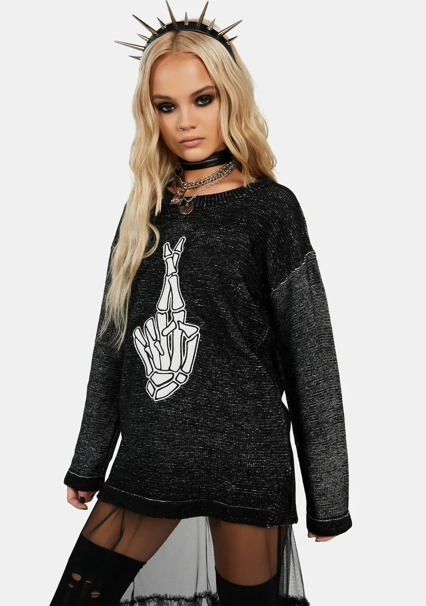 F Luck Oversized Sweater