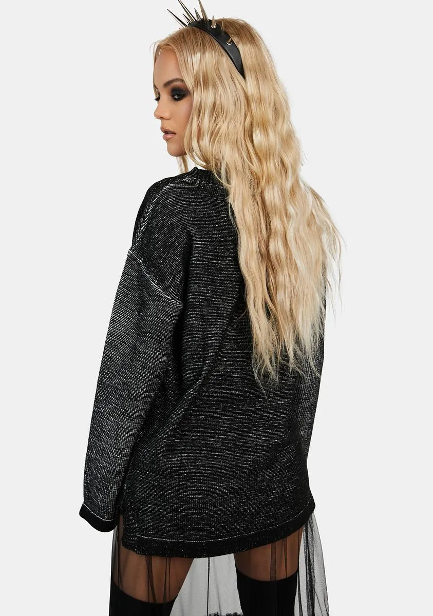 F Luck Oversized Sweater