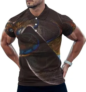 Fibonacci on A Nautilus Shell Mens Polo Shirts Quick Dry Short Sleeve T-shirts Slim Tennis Collared Tees Tops