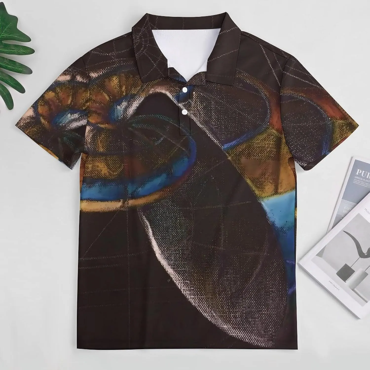 Fibonacci on A Nautilus Shell Mens Polo Shirts Quick Dry Short Sleeve T-shirts Slim Tennis Collared Tees Tops