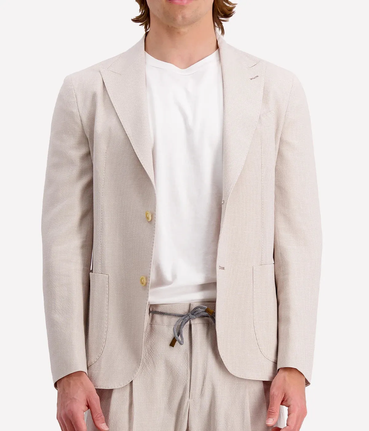 *FINAL SALE* Single Breasted Deconstructed Soft Jacket in Sand