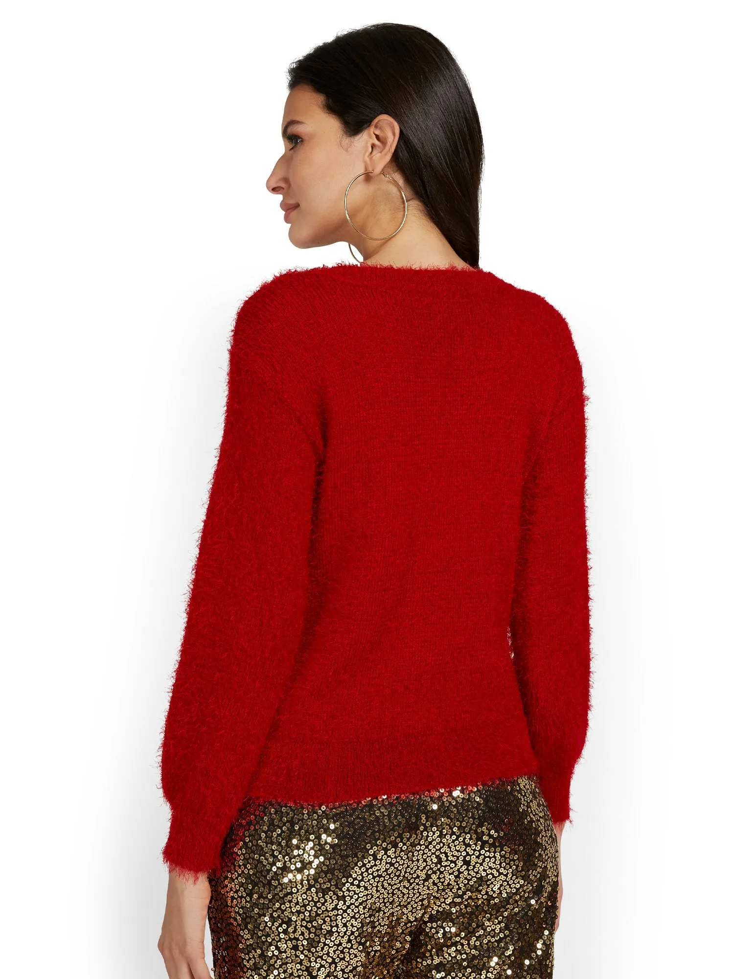Fuzzy Crewneck Sweater