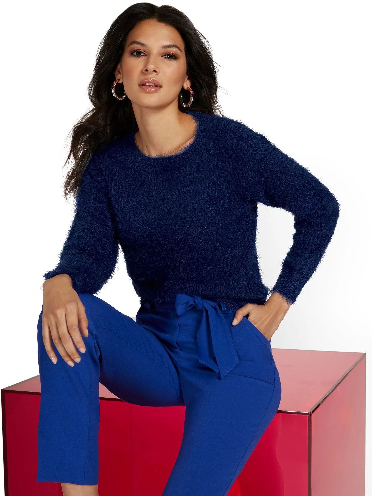 Fuzzy Crewneck Sweater