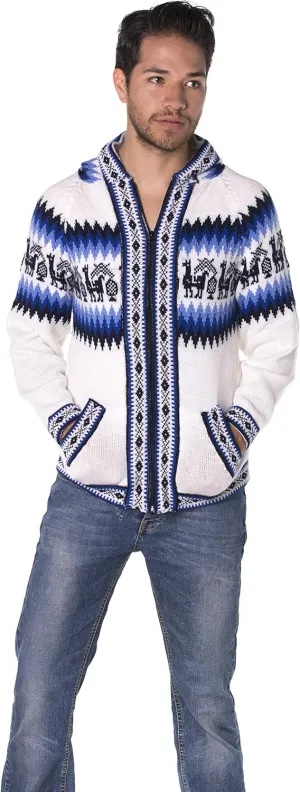 Gamboa Alpaca Cardigan Sweaters for Men Hoodie Mens Jacket Light and Softness Wool Knitted Summer Winter Hooded Sweater