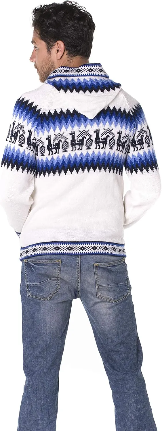 Gamboa Alpaca Cardigan Sweaters for Men Hoodie Mens Jacket Light and Softness Wool Knitted Summer Winter Hooded Sweater