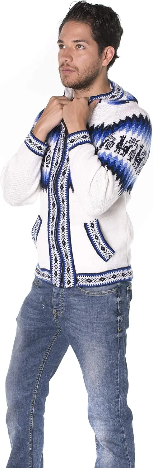 Gamboa Alpaca Cardigan Sweaters for Men Hoodie Mens Jacket Light and Softness Wool Knitted Summer Winter Hooded Sweater