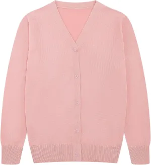 Girls' Cardigan Sweaters Button Up School Uniform Knit Cardigan for Girls
