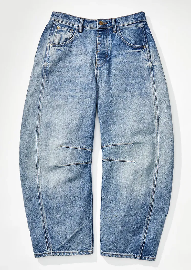 Good Luck mid rise barrel jean