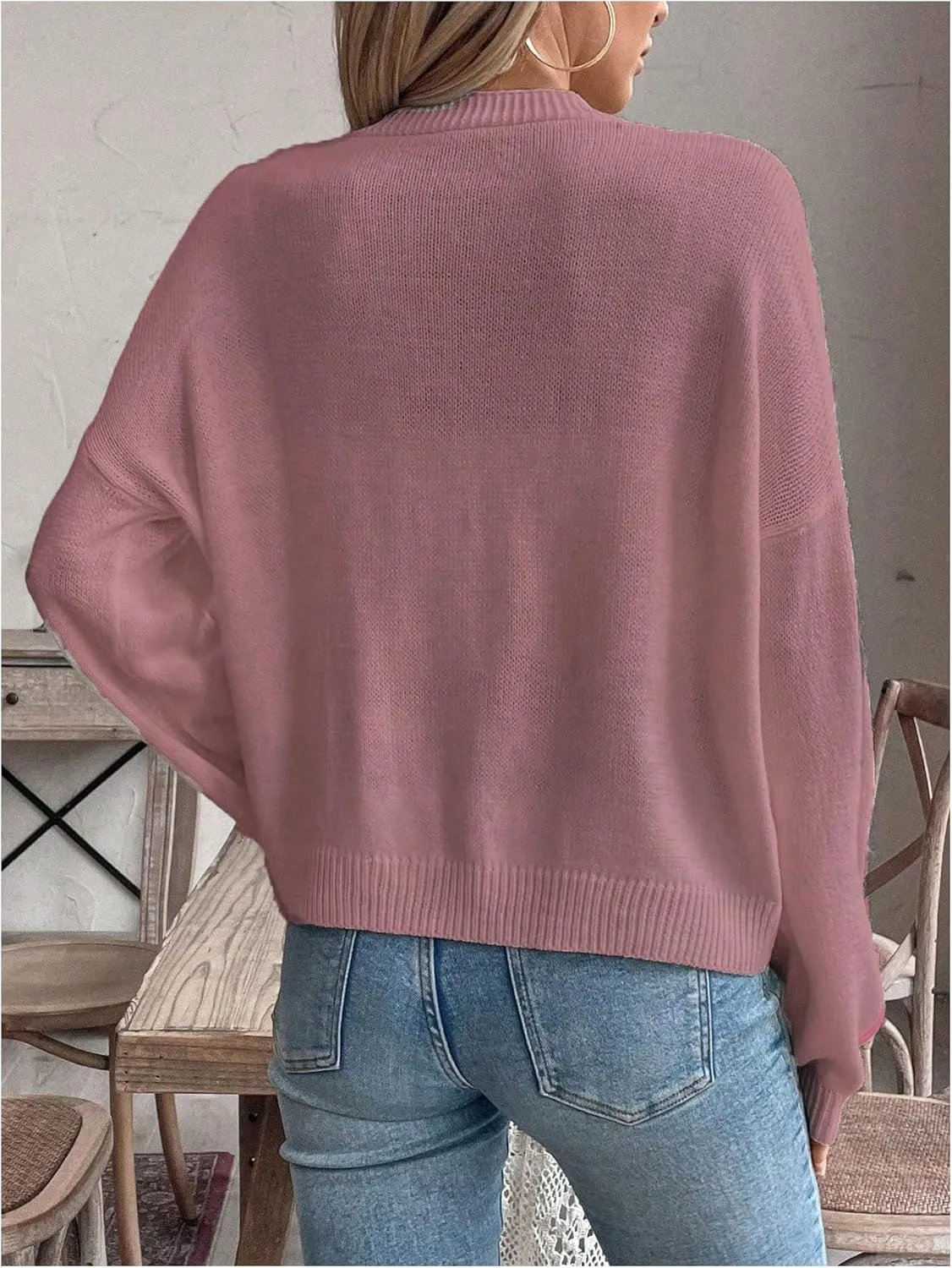 GORGLITTER Women's Bow Button Up Cardigan Sweater V Neck Long Sleeve Oversized Fall Cardigans