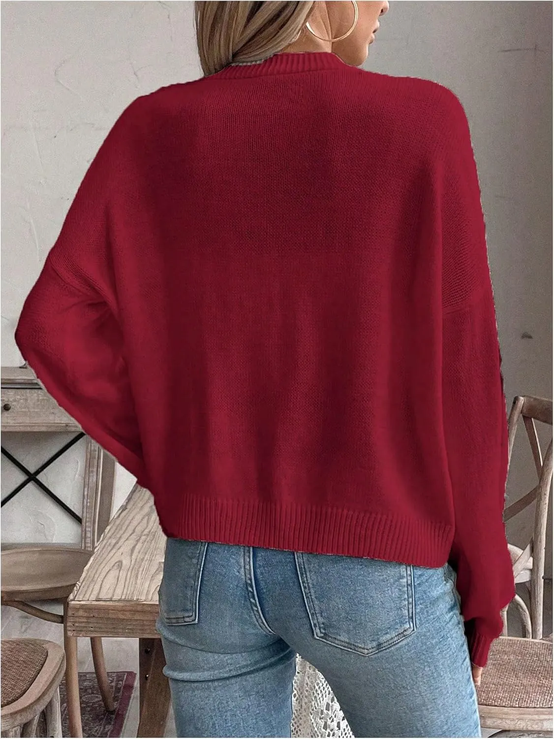 GORGLITTER Women's Bow Button Up Cardigan Sweater V Neck Long Sleeve Oversized Fall Cardigans