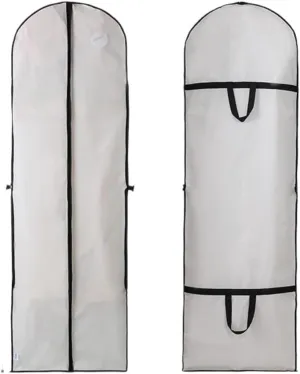 Habrur Clothes Cover 3 Pack 71'' Garment Bag for Travel Long Suit Bag with Zipper for Suits Dresses Coats Suit Bags (Color : White, Size : 180 * 60cm)