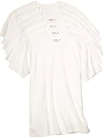 Hanes Men's 6Pack Crew Neck Tagless White Undershirts Crewneck T-Shirts, M